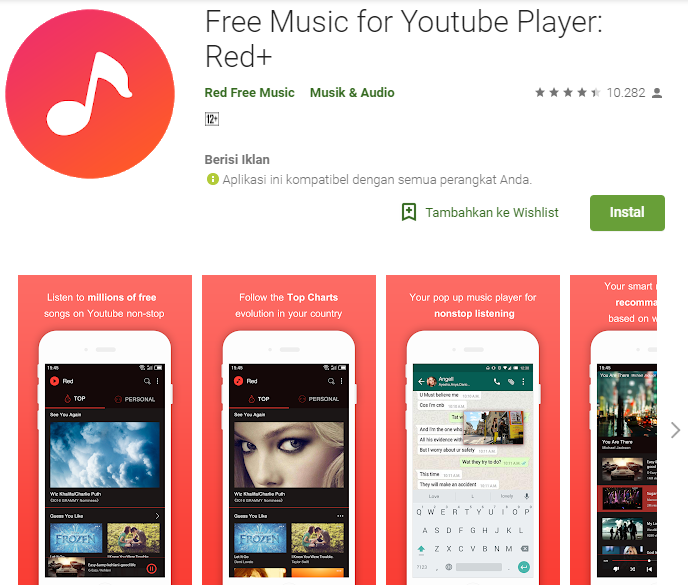 Free Music for Youtube Player Red+